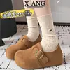 Zapatos de Piel Genuina para Mujer con Aumento Oculto de Altura, Zapatos de Cobertura Total Estilo Birkenstock, Nuevos Mocasines Slip-On de Suela Blanda para Mujer Primavera 2026