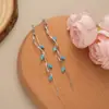 Brincos Longos com Franjas Elegantes de Folha, Acessórios de Verão Estilosos e da Moda para Mulheres