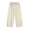 Calça Casual Reta Lavada Rasgada Nova de Liocel para Primavera e Outono Streetwear Pesada Estilo Designer Calça Cargo Emagrecedora