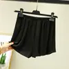 Shorts de segurança anti-exposição femininos para primavera e verão, tecido modal fino, com bordas franzidas, adequados para usar em casa e dormir, shorts de comprimento três quartos