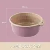 Juego de seis piezas de cesta de drenaje de lavabo para verduras de doble capa, plato para lavar frutas de uso doméstico para cocina y sala de estar, cesta simple de plástico para lavar arroz y verduras