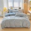 Juego de cuatro piezas de planta de lijado pequeña y fresca de cachemira, juego de tres piezas para dormitorio de estudiantes, ropa de cama de sarga estampada