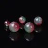 Pedras Naturais de Calcedônia Mesclada Vermelha e Verde Soltas para DIY Artesanal Pulseira de Calcedônia Mesclada Redonda Acessórios de Joias