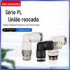 Conexão rápida tipo L de duas vias com rosca externa G, cotovelo PL8-01 preto e branco, PL4-M5/01/02/6-m5-01/2
