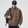 Chaqueta para Hombre 2025 Primavera y Otoño Nueva Cuello Alto Holgada Ropa de Trabajo Versátil Casual Retro Japonés Pareja