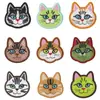 Nuevos parches bordados de cabeza de gato coloridos, parches de gato de dibujos animados termoadhesivos, parches adhesivos para reparar agujeros en la ropa