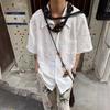 Camisa Casual de Verano de Manga Corta de Jacquard con Cuello Cubano, Plisada, Sin Planchar, Estilo Yaoji Yamamoto Vintage de Nicho, Moderna