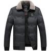 Moderna Ropa Exterior de Algodón para Hombre con Cuello de Piel Ropa Exterior de Invierno Abrigada Corta de Algodón Cálida Cuello Solapa Ropa Exterior de Algodón con Relleno Casual de Invierno