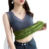 Chaleco Cálido de Terciopelo Grueso para Mujer en Otoño e Invierno con Almohadillas en el Busto, Encaje Cuello en V Camiseta Interior con Tirantes, Tops de Moda para Mujer