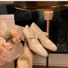 Versão em Couro Bovino, Estilosa e Elegante~ Bico Redondo, Corte Baixo, Tira Única, Emagrecedora, Salto Bloco, Sapatos Mary Jane Femininos para o Dia a Dia