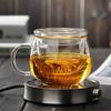Taza de té, taza de separación de té, taza de té de vidrio con tapa, filtro de té transparente resistente al calor, taza para beber de oficina