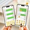Cajas de Chat de Burbujas Verdes Notas Adhesivas para Estudiantes, Tiras de Mensajes Originales, Notas Adhesivas con Emojis, Papelería Adhesiva Reutilizable