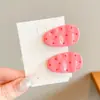 Dulces Pasadores de Lunares para Niñas, Pasadores Ovalados de Colores Dulces Estilo Coreano para Niñas, Pinzas de Pato para Flequillo de Bebé