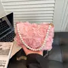 Moda y Único Encaje de Encaje Femenino para Noche 2026 Nuevo Dulce Floral Malla Elegante Bolso de Mano Bolso de Hombro Bolso de Axila