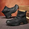 Nuevos zapatos de hombre de caña alta, botas Martin, antideslizantes, resistentes al desgaste, sin cordones, estampado de cocodrilo, casuales y versátiles, botas Martin primavera 2026