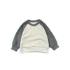 Conjunto de Sudadera con Bloques de Color y Mangas Raglán para Niños, Estilo Primavera y Otoño, Pantalones Casuales de Pierna Ancha para Niños, Conjunto de Dos Piezas de Moda Estilo Coreano para Bebés