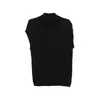 Top de punto de cuello alto medio Wanwei para mujer 2026 Otoño Nuevo Estilo Cuello Diagonal Manga con Volantes Tejido Ligeramente Transparente Suéter Y6878