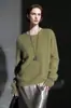 Suéter de Punto sin Costuras de Cuello Redondo Cepillado de Cachemir de Lujo Zhengqite para Mujer, Suéter Pulóver Holgado para Otoño e Invierno