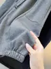 Calças pantalona super estilosas, relaxadas e de corte amplo para mulheres, outono, cintura alta, modelagem afunilada, casuais, cropped, estilo balão, calças de moletom