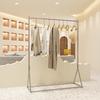 Estante de Exhibición para Tienda de Ropa Plata de Pie Estante para Ropa Colgante Lateral Acero Inoxidable Exhibición de Ropa Más Vendida