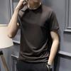 Camiseta de manga corta para hombre de color sólido al por mayor talla grande talla grande verano estilo coreano ajuste ceñido moderna guapa cuello redondo manga media