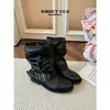 Botines de otoño estilo francés 2026 con tacón grueso para mujer, combinados con botas, botines individuales, botines negros adelgazantes estilo Martin, botines para faldas, marrones