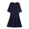 Comercio Exterior 2026 Primavera Nueva Ropa para Mujer Estilo Europeo y Americano Moda Casual Vestido de Punto Acanalado Manga Corta 0014002