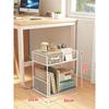 Estante pequena infantil com rodas móveis na lateral da mesa Estante para livros de mesa Estante simples de chão para mesa