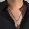 Popular Estilo Gótico Religioso Europeo y Americano Transfronterizo Joyería Colgante de Cruz de Calavera con Forma de Corazón de Aleación Accesorios de Collar para Hombre