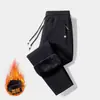 Pantalones para hombre con forro polar Pantalones deportivos gruesos para hombre Otoño e invierno Cálidos Pantalones deportivos de forro polar de cordero Sueltos Talla grande Pantalones casuales