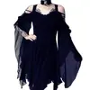 AliExpress wish Amazon eBay vestido de color 5 tamaños correa hombros descubiertos manga amplia grande botón irregular