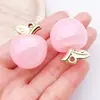 Colgante de Manzana 3D de Gelatina UV Colorido para Pulsera Creativa DIY, Collar, Llavero, Pendientes de Acrílico, Accesorios de Joyería