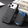 Capa de Celular iPhone 17 Aplicável em Fronteiras com Porta-Cartões Magnético, Suporte Dobrável, Slot para Cartão e Capa Protetora para Apple 18 Pro Max