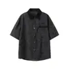 Camisa de Manga Corta de Alta Gama con Textura Cuadros Florales de la Marca de Moda Nanxia para Hombre, Camisa Delgada Fresca de Media Manga Estilo Callejero