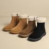 ZHR es unas botas de nieve cálidas, sencillas y de moda con forro polar, botas cortas, nuevas botas Joker de invierno 2024, botas de algodón, zapatos de mujer