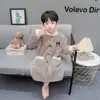 Pijama de Terciopelo Coral para Niños, Pijama Grueso de Terciopelo de Invierno, Ropa de Casa de Franela Larga con Dibujos de Osos para Niños, Batas de Baño