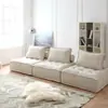 Sofá tipo bloque de tofu color crema, de un solo asiento, diseño minimalista, tela técnica, modular, combinación de dos asientos, adecuado para apartamentos pequeños, de suelo, sillón reclinable