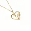 Europa y Estados Unidos los 100 más vendidos te amo collar de proyección amor de madre bañado en cobre cadena de clavícula simple de moda