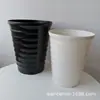Maceta de flores para jardinería, de interior y oficina, con rosca, de plástico y cerámica de imitación, en blanco y negro, venta al por mayor