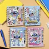 Caderno de Desenho Cartoon Labu 100K 60 Folhas Espiral Foil Dourado Páginas para Colorir Etiqueta de Estudante Caderno Planejador Diário