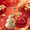 Venta al por mayor de fábrica a partir de una pieza, llavero de calabaza dorada de oro puro 999, colgante para coche, venta al por mayor de regalos, dropshipping, regalo de inauguración.
