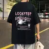 Camiseta de Manga Corta Estilo Americano High Street Araña Rojo Vino para Hombre Verano 2025 Nueva Moda Marca Diseño para Parejas