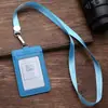 Ventas Directas de Fábrica Transfronterizas Porta Tarjetas de Dos Capas de Piel de Vaca Genuina Correa con Hebilla Telescópica Porta Insignia de Cuero para Trabajo de Enfermera de Cuello Blanco