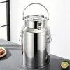Cubo Sellado de Acero Inoxidable con Hebilla para Elaboración, Almacenamiento de Cáscara de Mandarina, Té y Arroz, a Prueba de Humedad y a Prueba de Insectos, Cubo de Acero Inoxidable de Grado Alimenticio Comercial