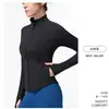 Top Fitness Yoga Outono Inverno Cinchado na Cintura Manga Longa Sensação de Segunda Pele Gola Alta Corrida Slim Fit Emagrecedor Jaqueta Esportiva para Mulheres