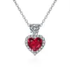 Xiaohongshu Kuaishou Douyin Influenciador Live Colar Banhado a Prata Pedra de Alto Carbono Diamante Quadrado Gota Forma de Pera Pingente Feminino Atacado