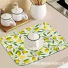 Tapete para máquina de café transfronteiriço tapete de cozinha para escorrer tapete para secar louça secagem rápida tapete de mesa absorvente de lama de diatomáceas temu