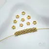Anillo con Abalorio de Guirnalda de Zirconia de Color Chapado en Oro de 18 Quilates Anillo Pequeño Separador de Flor Pulsera de Abalorios Hecha a Mano DIY Accesorios de Joyería