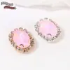 Moca Oval Rodeado Diamante de Garras Ovalado Diamante Cosido a Mano Hebilla de Cristal de Diamante Garra de Diamante de Vidrio DIY Ropa Vestido de Novia Accesorios Hechos a Mano