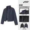 Chaqueta Corta de Algodón Cálida de Invierno Estilo Retro Funcional Desestructurada Harrington Americano para Hombre